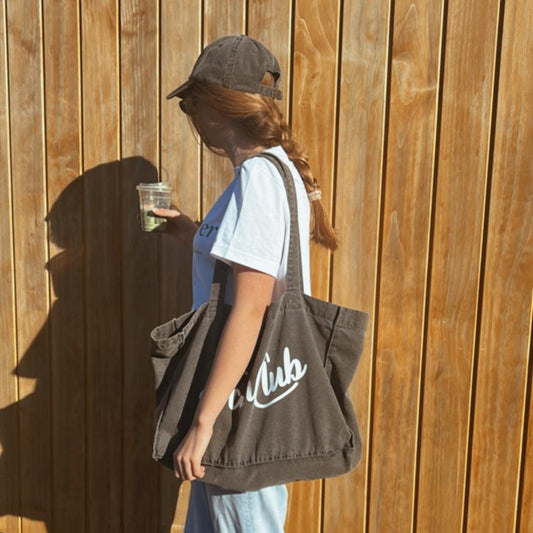 The Everyday Core Fanclub Washed Charcoal Tote Bag
