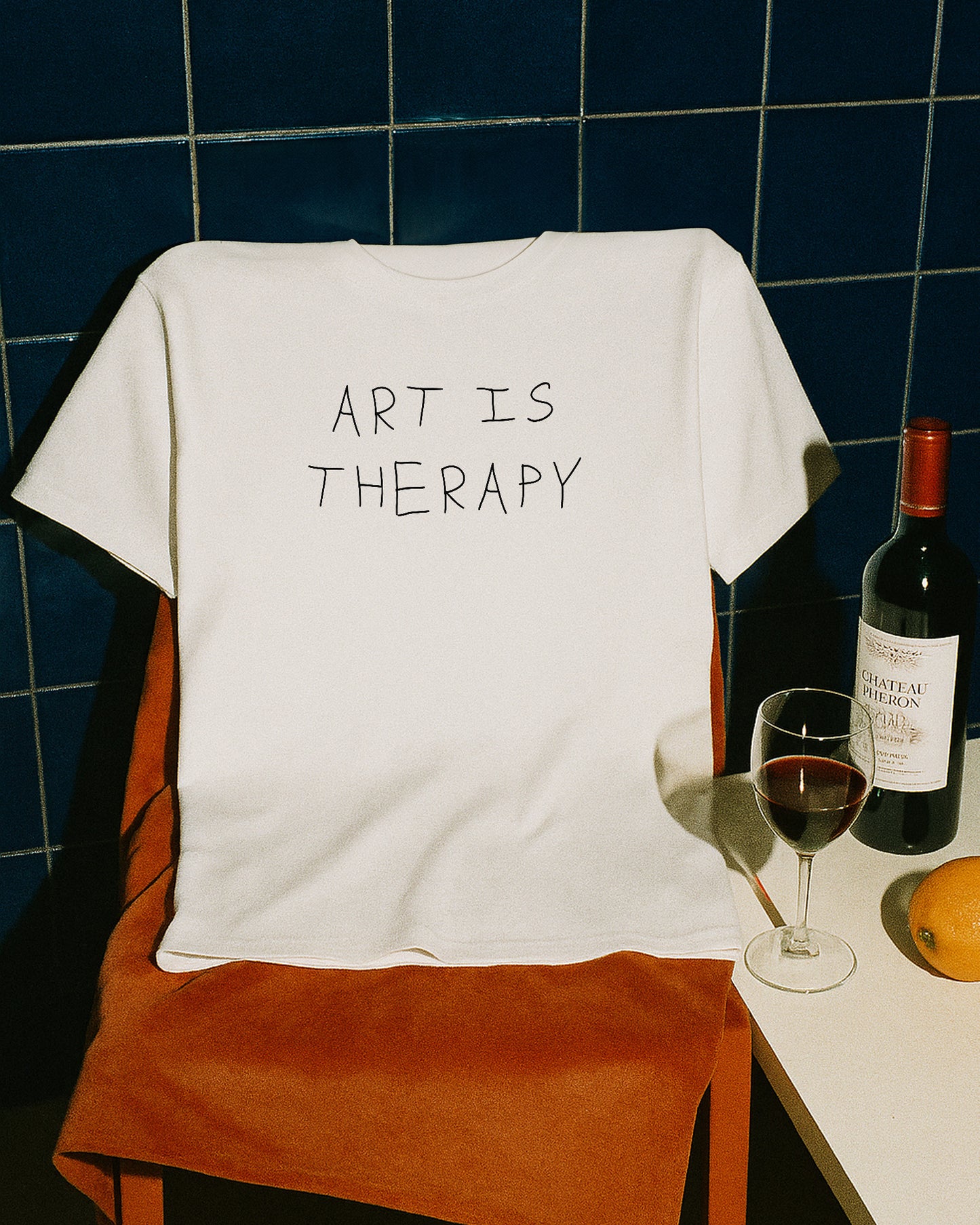 Art Is Therapy Retro Slogan T-Shirt