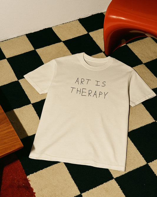 Art Is Therapy Retro Slogan T-Shirt