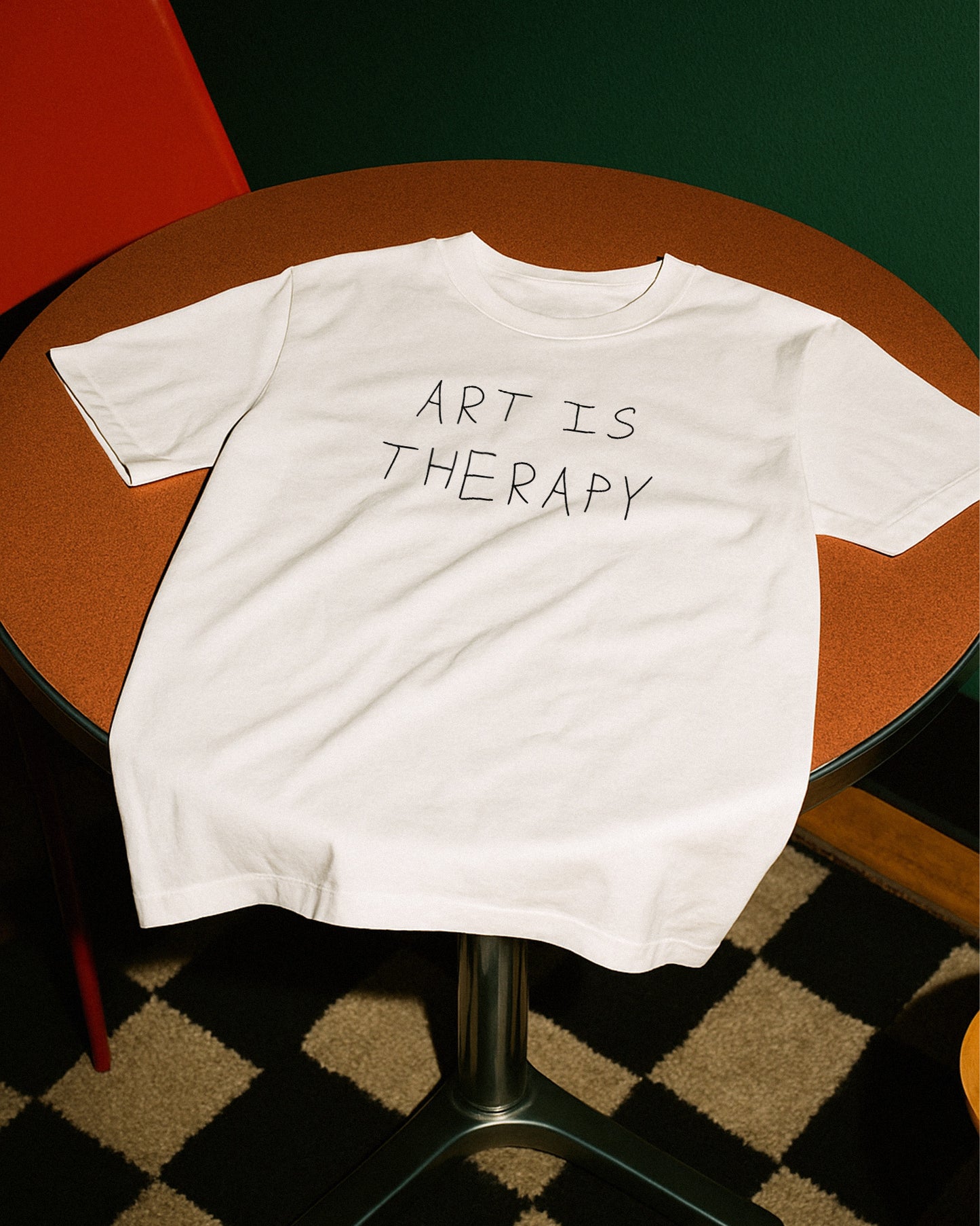 Art Is Therapy Retro Slogan T-Shirt