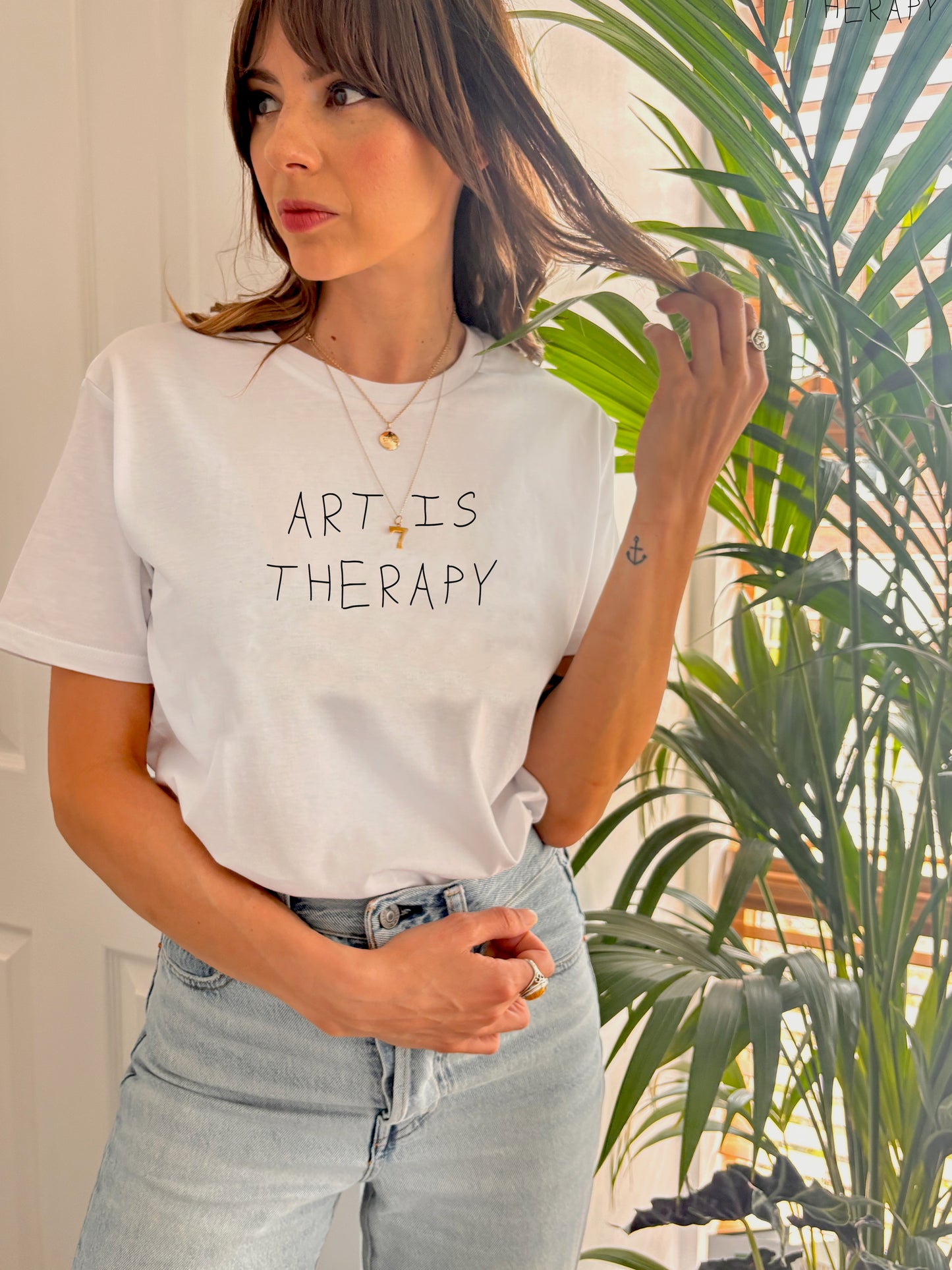 Art Is Therapy Retro Slogan T-Shirt