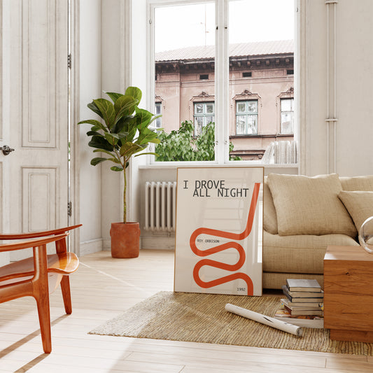 I Drove All Night Roy Orbison Music Inspired Giclée Art Print