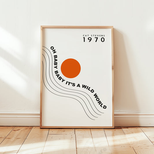 Wild World  retro Giclée Art Print