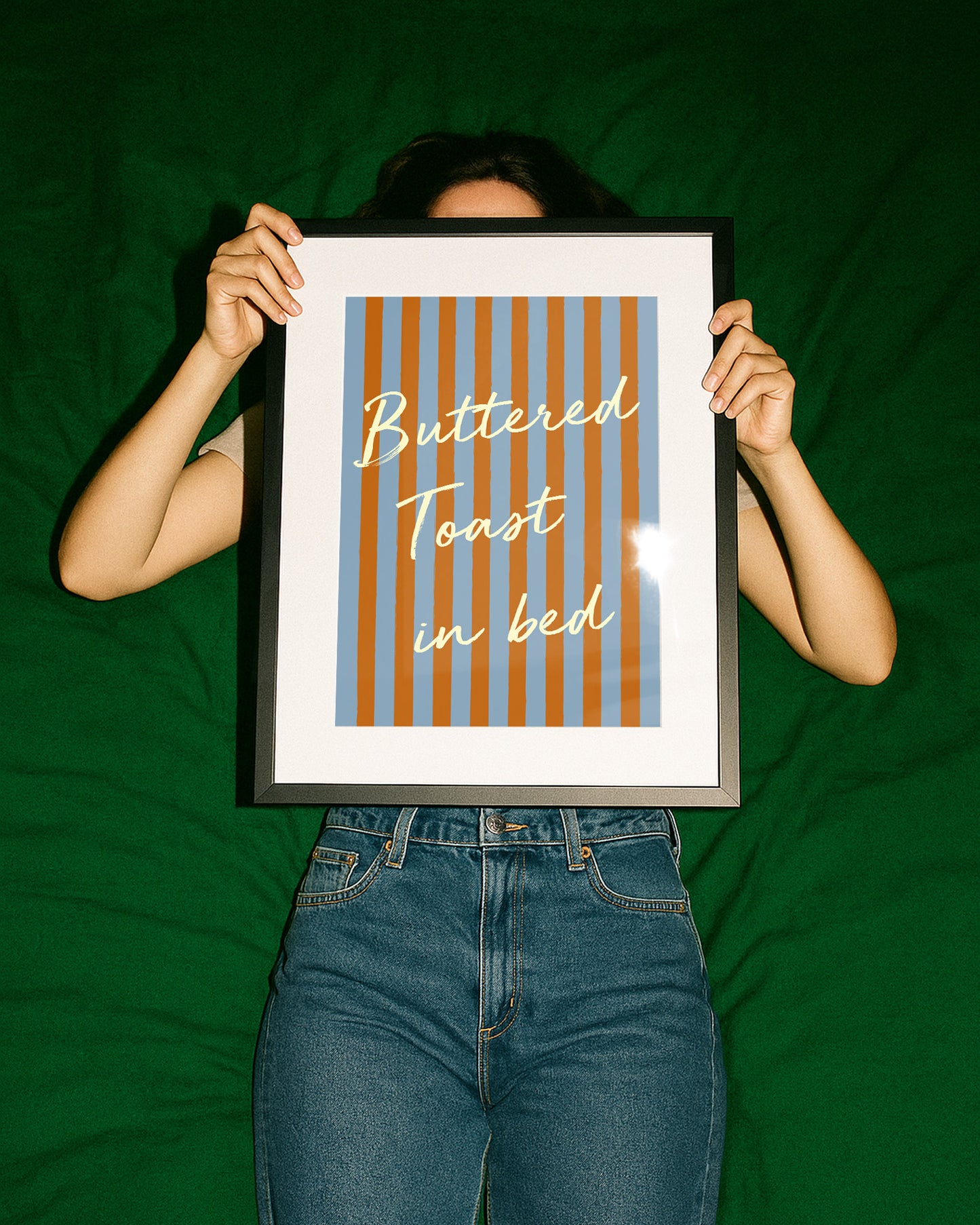 Buttered Toast In Bed Striped Retro Giclée Art Print
