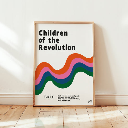 Children of the Revolution nursery Giclée retro Art Print