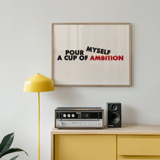 Cup Of Ambition Retro Music Giclée Art Print