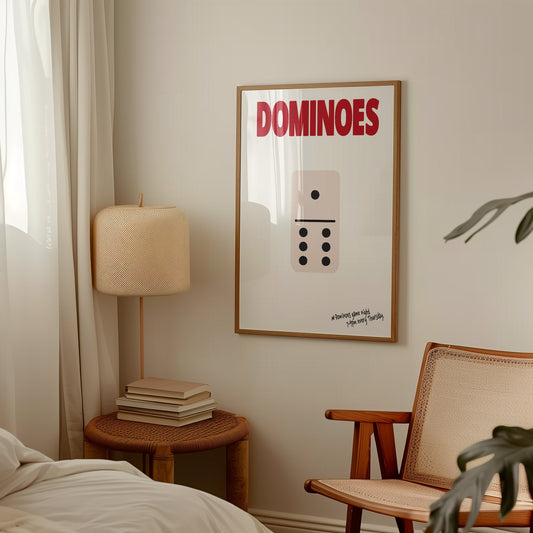 Dominoes Retro Game Giclée Art Print