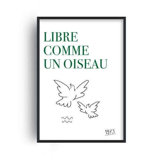 Libre comme un oiseau (Free as a bird) French Giclée retro Art Print