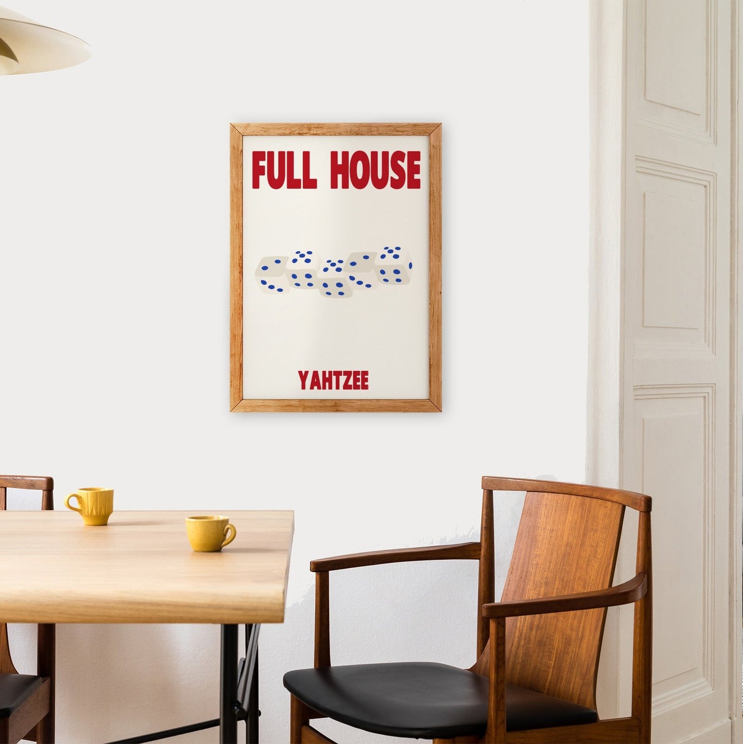 Full House Yahtzee Dice Retro Game Giclée Art Print