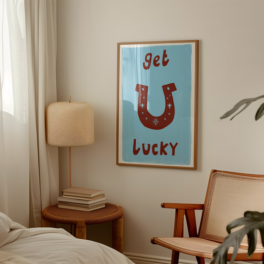 Get Lucky hand painted western playful art print