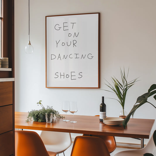 Get On Your Dancing Shoes Retro Music Giclée Art Print