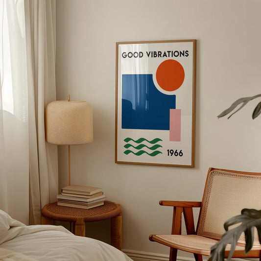 Good Vibrations Retro Abstract Giclée Art Print