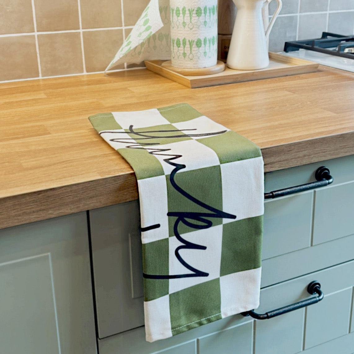 Hunky Dory Checkerboard Retro Tea towel