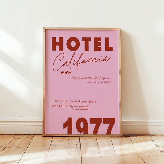 Hotel California Retro Music Giclée Art Print