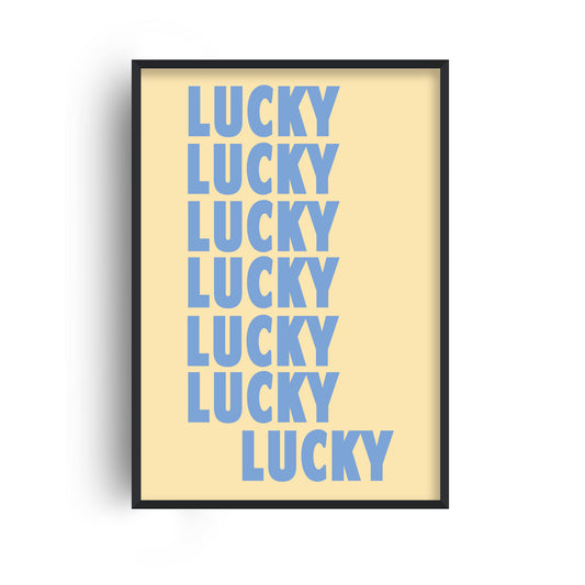 Lucky Lucky Lucky Retro Art Print
