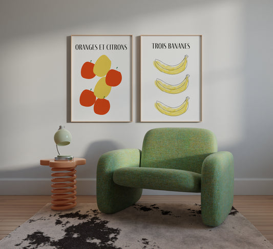 Bananas French Giclée Retro Art Print