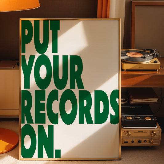 Put Your Records On Retro Music Giclée Art Print
