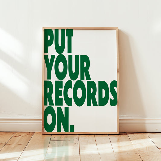 Put Your Records On Retro Music Giclée Art Print