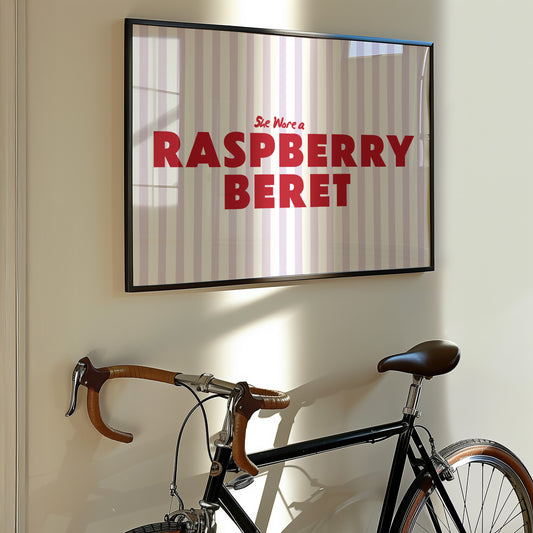 Raspberry Beret Retro Music Giclée Art Print