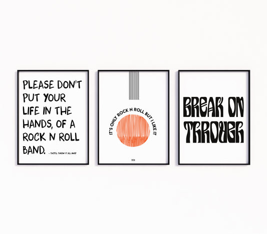 The Rock N Roll Music Art Print Gift Set(Set of 3)