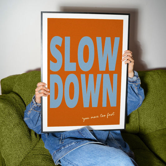 Slow Down Retro Music  Giclée Art Print
