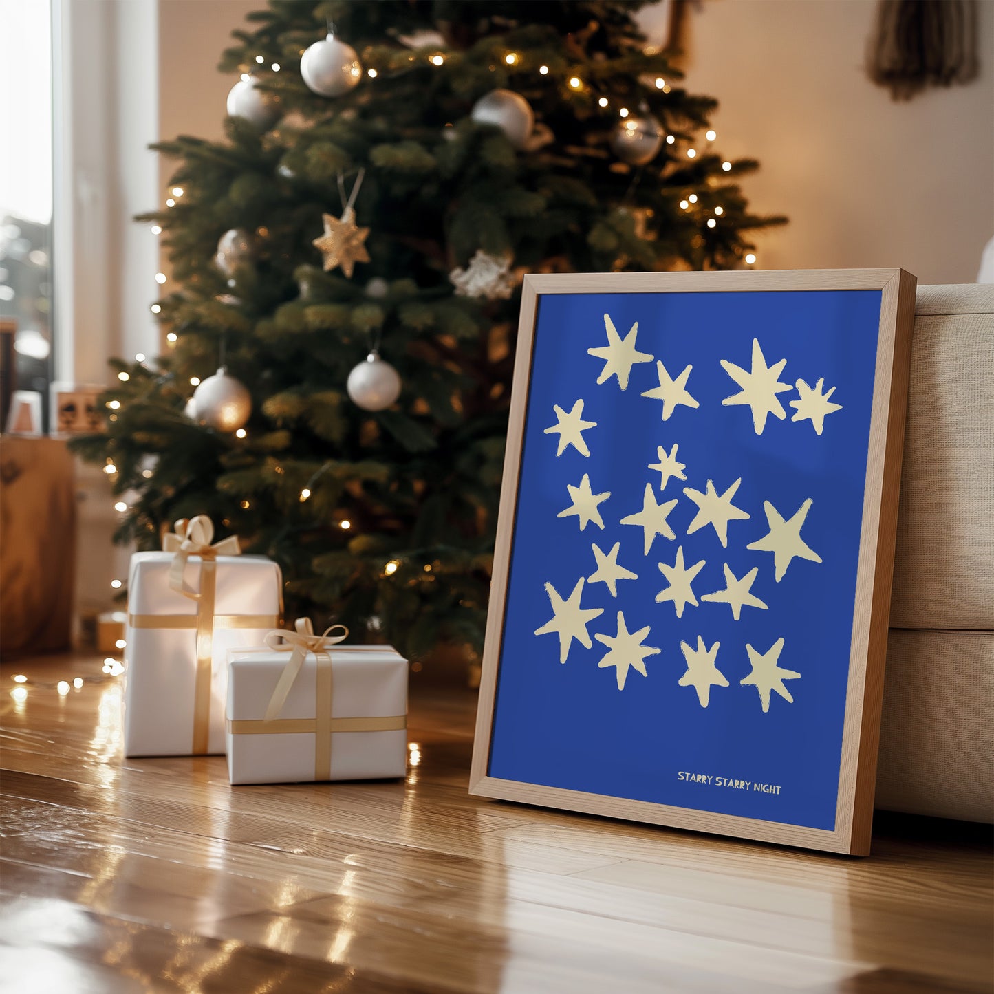 Starry Starry Night Retro Music GicléE Art Print