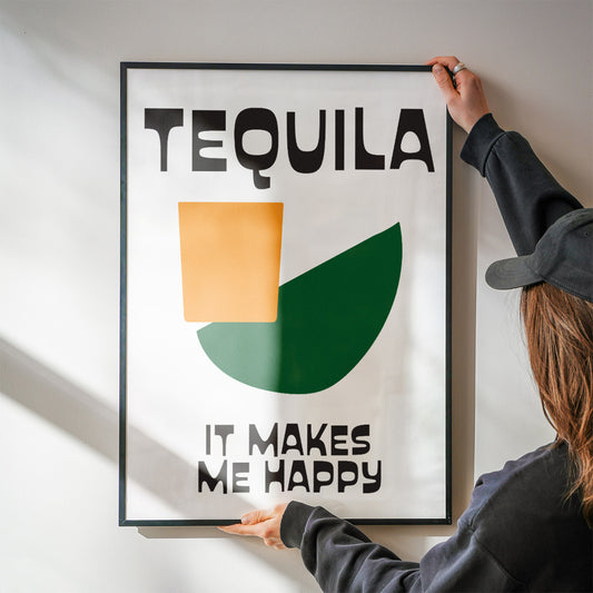 Tequila It Makes Me Happy Retro Music Giclée Art Print