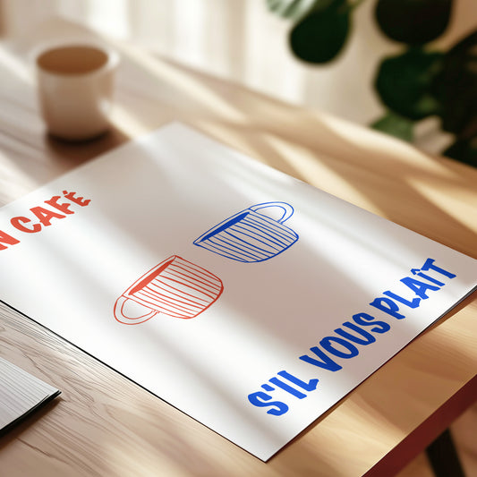 Un Cafe French Coffee Kitchen Giclée Art Print