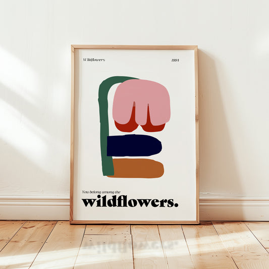 Wildflowers Retro Abstract Giclée Art Print