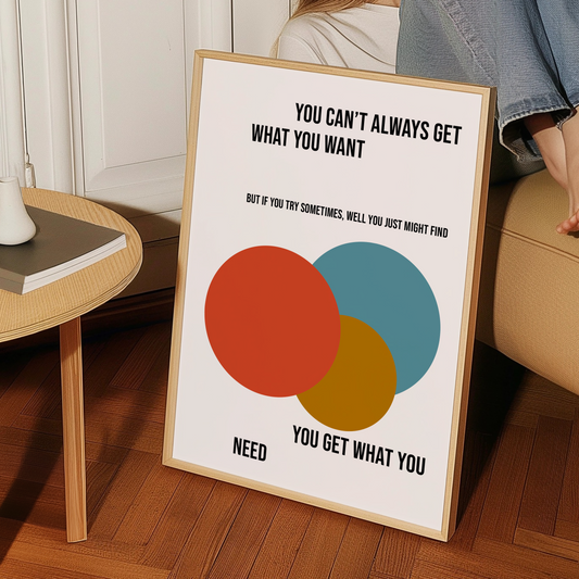 You can't always get what you want Giclée retro Art Print