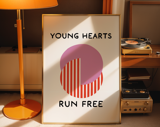 Young Hearts Run Free Retro Music Giclée Art Print