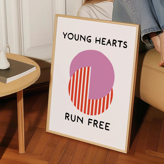Young Hearts Run Free Retro Music Giclée Art Print