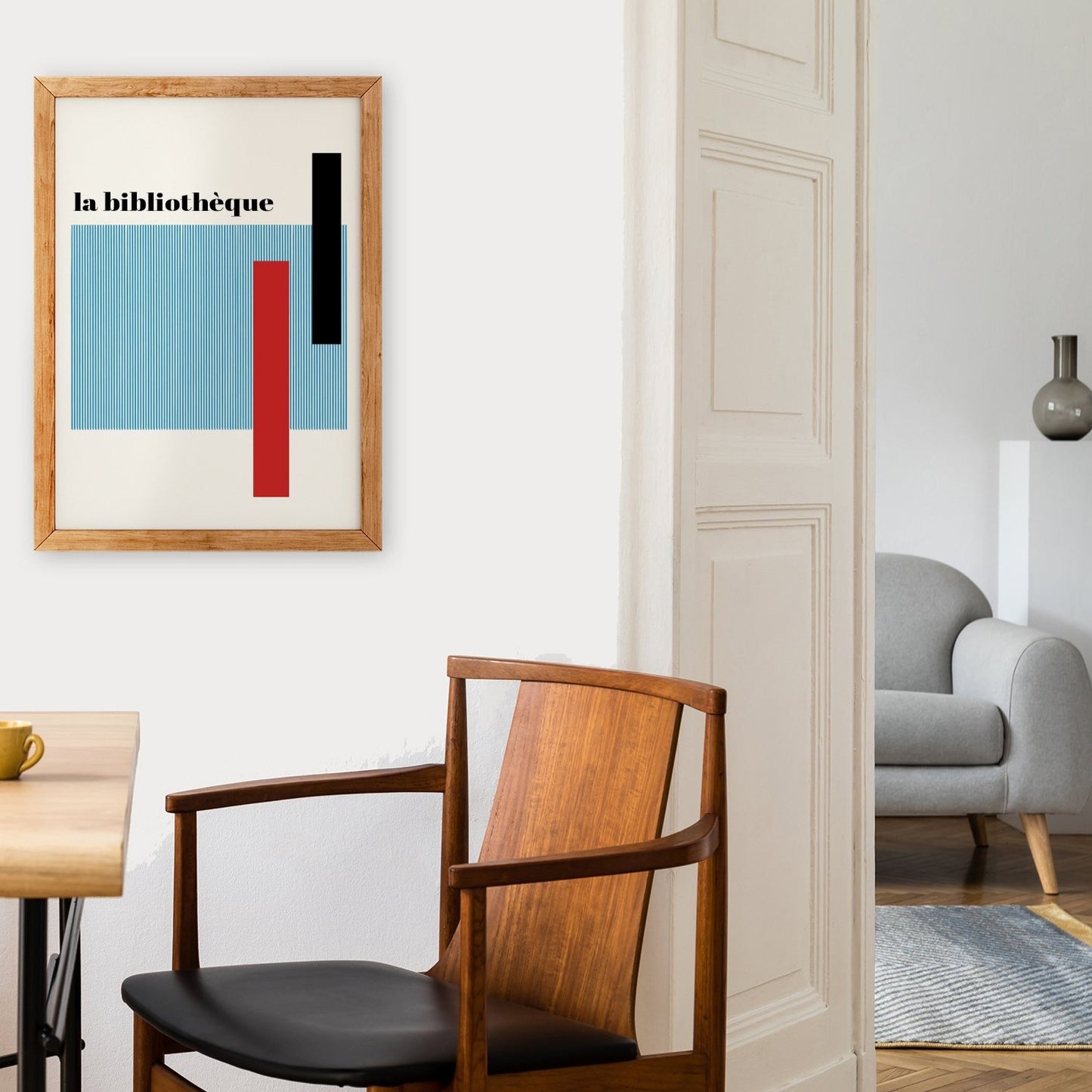 La bibliothèque french abstract Giclée Art Print