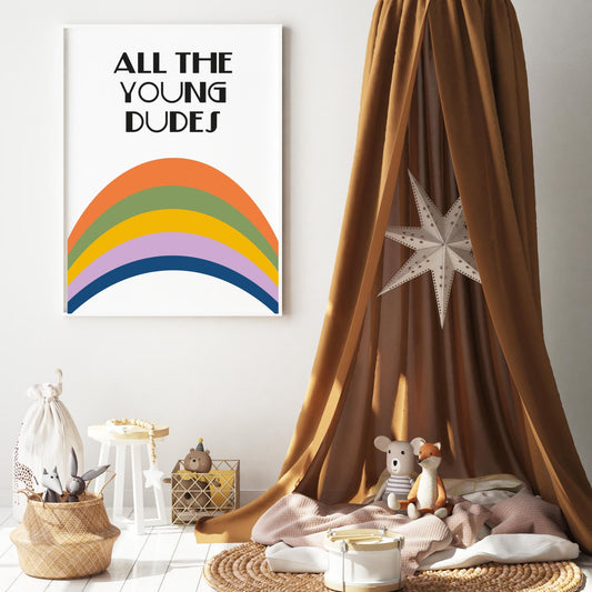 All the Young Dudes Retro Nursery Giclée retro Art Print