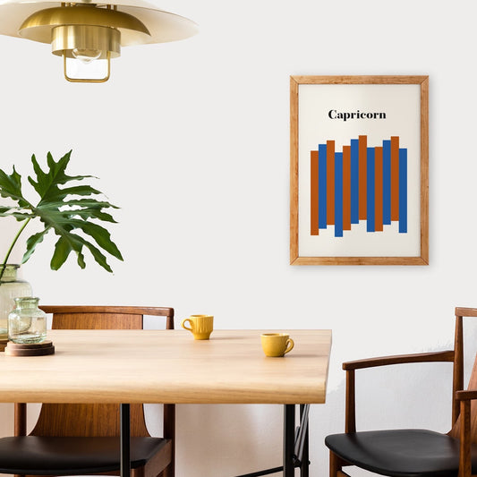 Capricorn Zodiac Star Sign Giclée retro Art Print