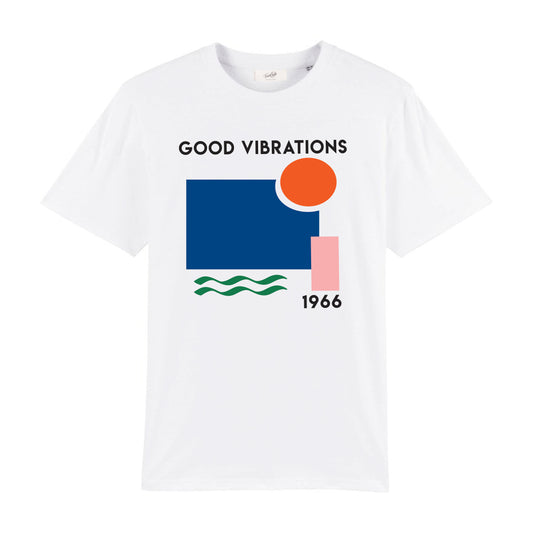 Good vibrations Oversized retro slogan t-shirt