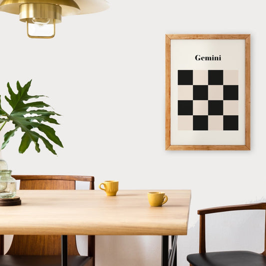 Gemini Zodiac Star Sign Giclée retro Art Print