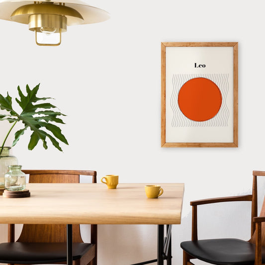 Leo Zodiac Star Sign Giclée retro Art Print