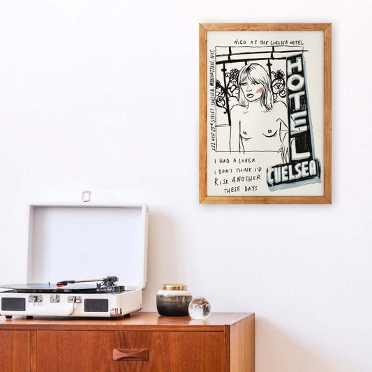 Nico at the Chelsea Hotel illustrated Giclée retro Art Print
