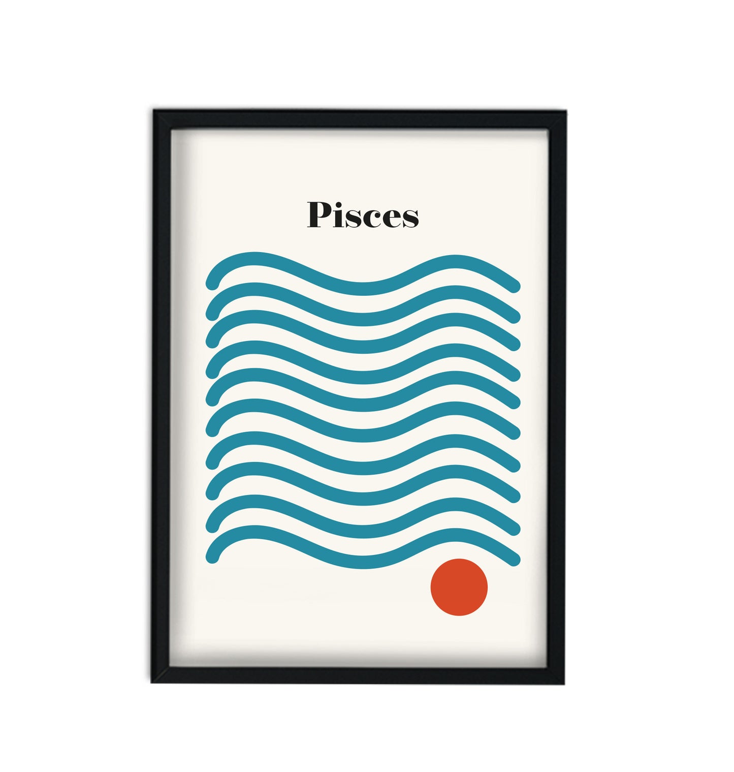 Pisces Zodiac Star Sign Giclée retro Art Print