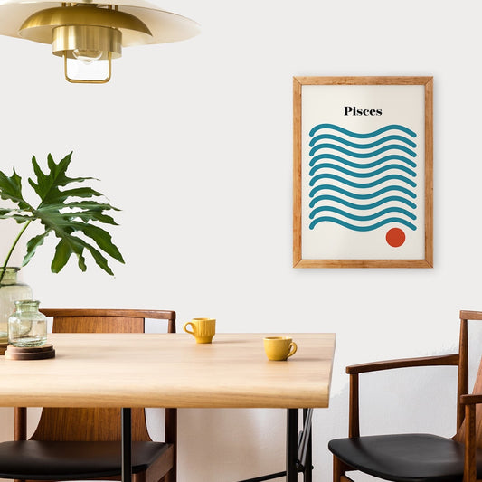 Pisces Zodiac Star Sign Giclée retro Art Print