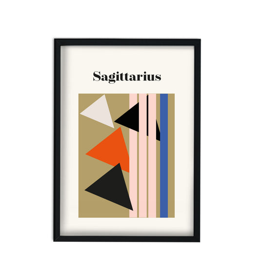 Sagittarius Zodiac Star Sign Giclée retro Art Print