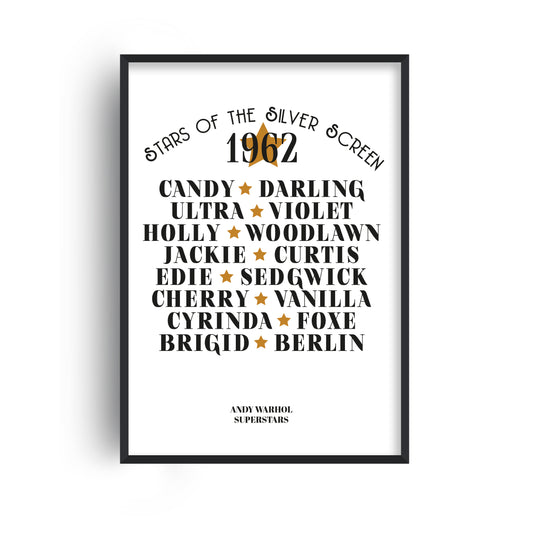 Andy Warhol superstars retro Art Print