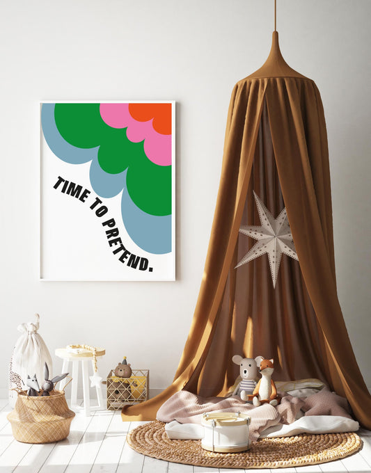 Time to Pretend retro nursery Giclée Art Print