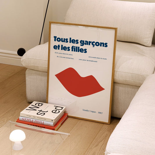 Tous Les Garçons Et Les Filles French Retro Giclée Art Print