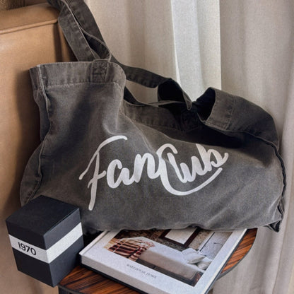 The Everyday Core Fanclub Washed Charcoal Tote Bag