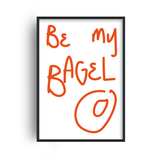 Retro bagel-inspired indie wall art print with playful typography and colourful vintage-inspired design.