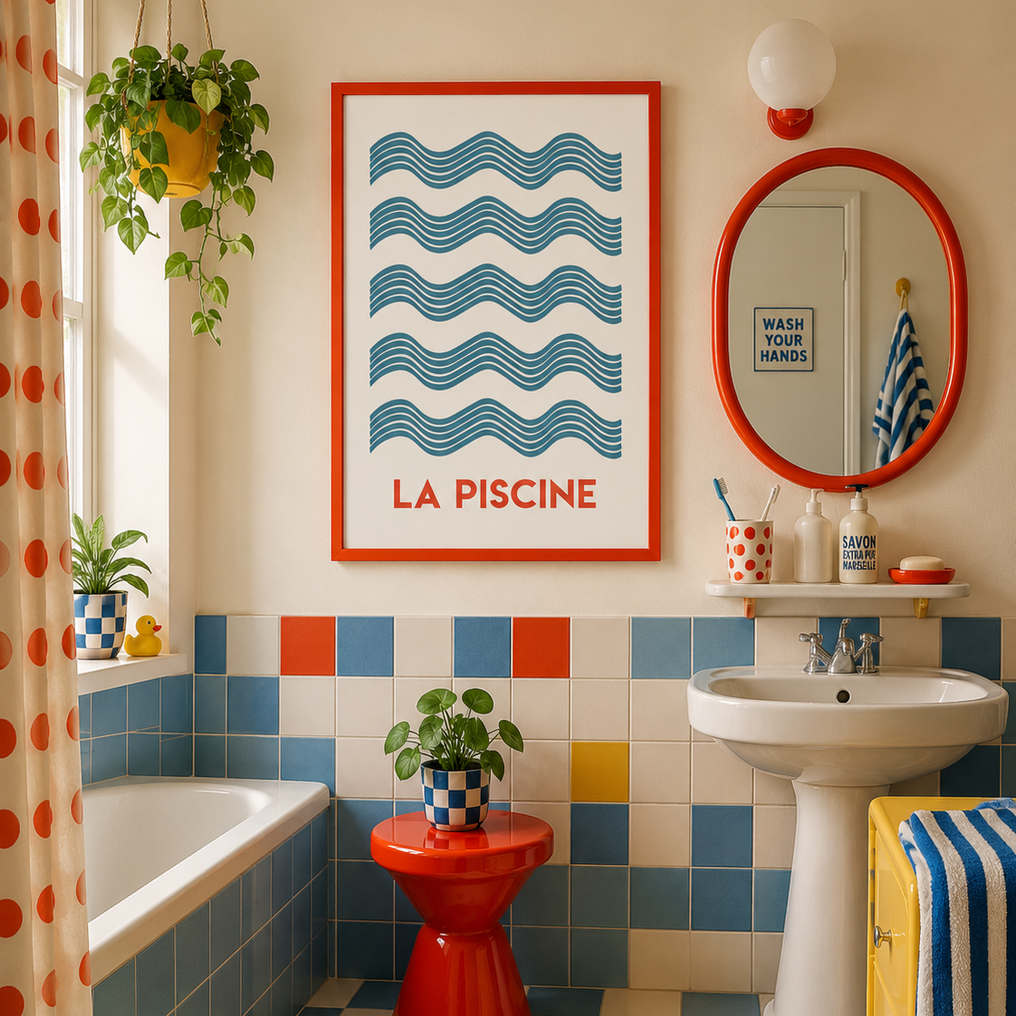 La Piscine Giclée retro Art Print