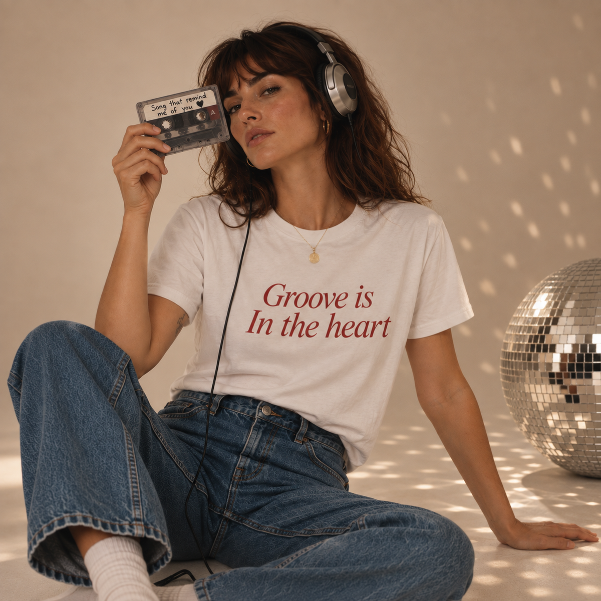 Groove Is In The Heart Retro slogan T-Shirt