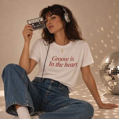 Groove Is In The Heart Retro slogan T-Shirt